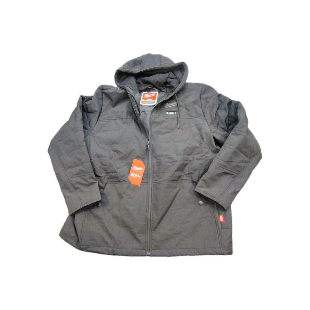 New Milwaukee M12 12V Mens Heated Axis Hooded Jacket W/ Battery Black 3X
